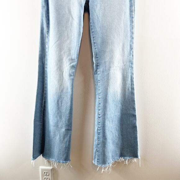 Just Black Mid Rise Straight Bootcut Raw Hem Jeans Light Wash Blue 27 / 4 - Picture 10 of 12